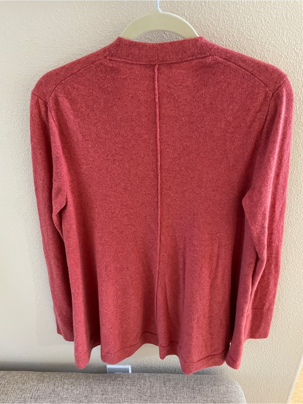 Lafayette 148 New York Coral Orange Button-Front Cashmere Cardigan M - Picture 2 of 6